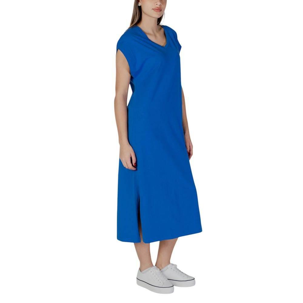 B.Young Blue Cotton Dress - Hilstor