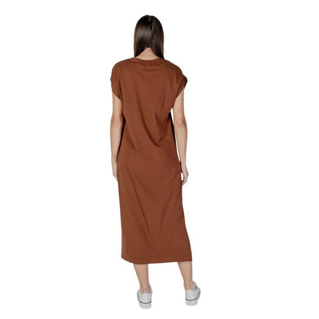 B.Young Brown Cotton Dress - Hilstor