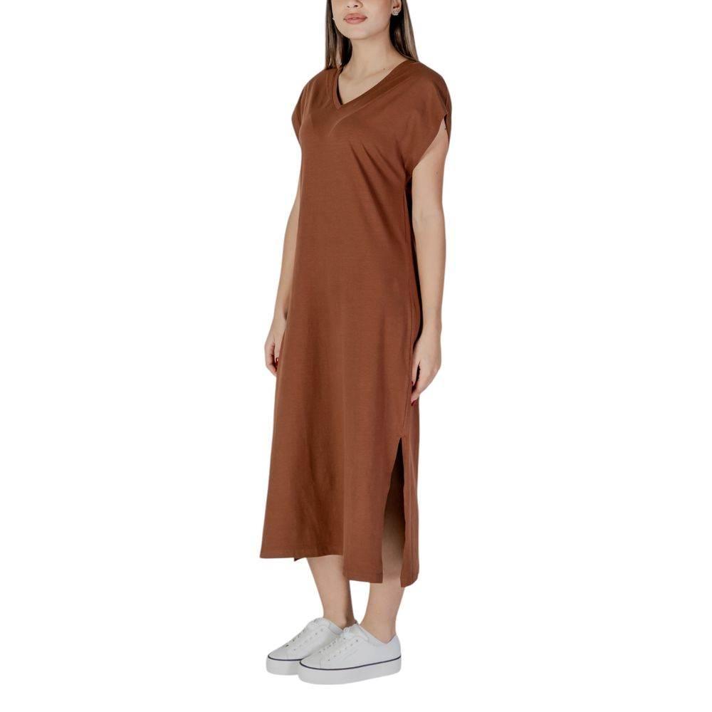B.Young Brown Cotton Dress - Hilstor