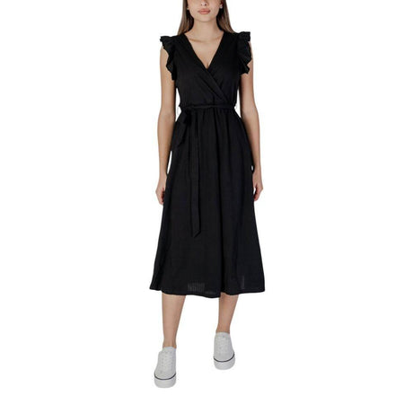 B.Young Black Cotton Dress - Hilstor