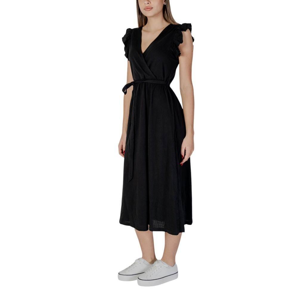 B.Young Black Cotton Dress - Hilstor
