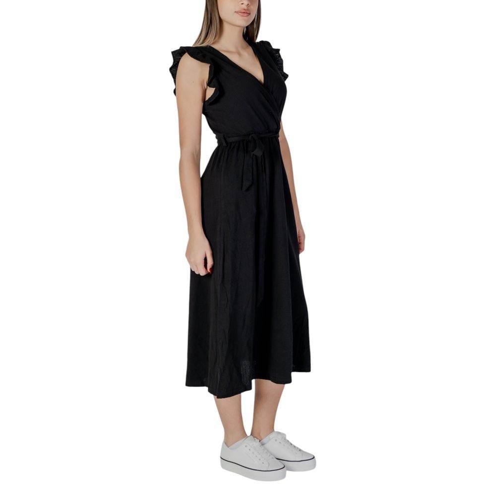 B.Young Black Cotton Dress - Hilstor