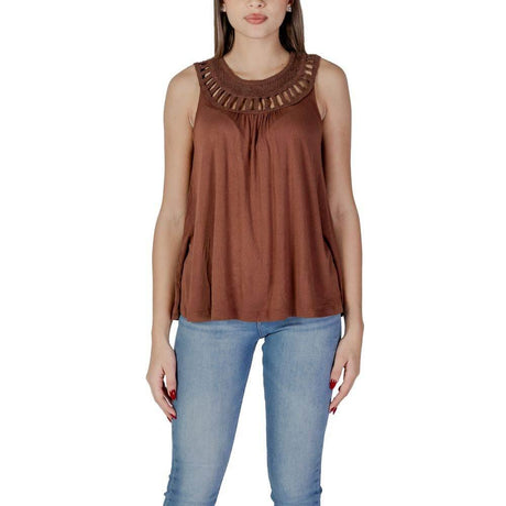 B.Young Brown Viscose Tops & T-Shirt - Hilstor