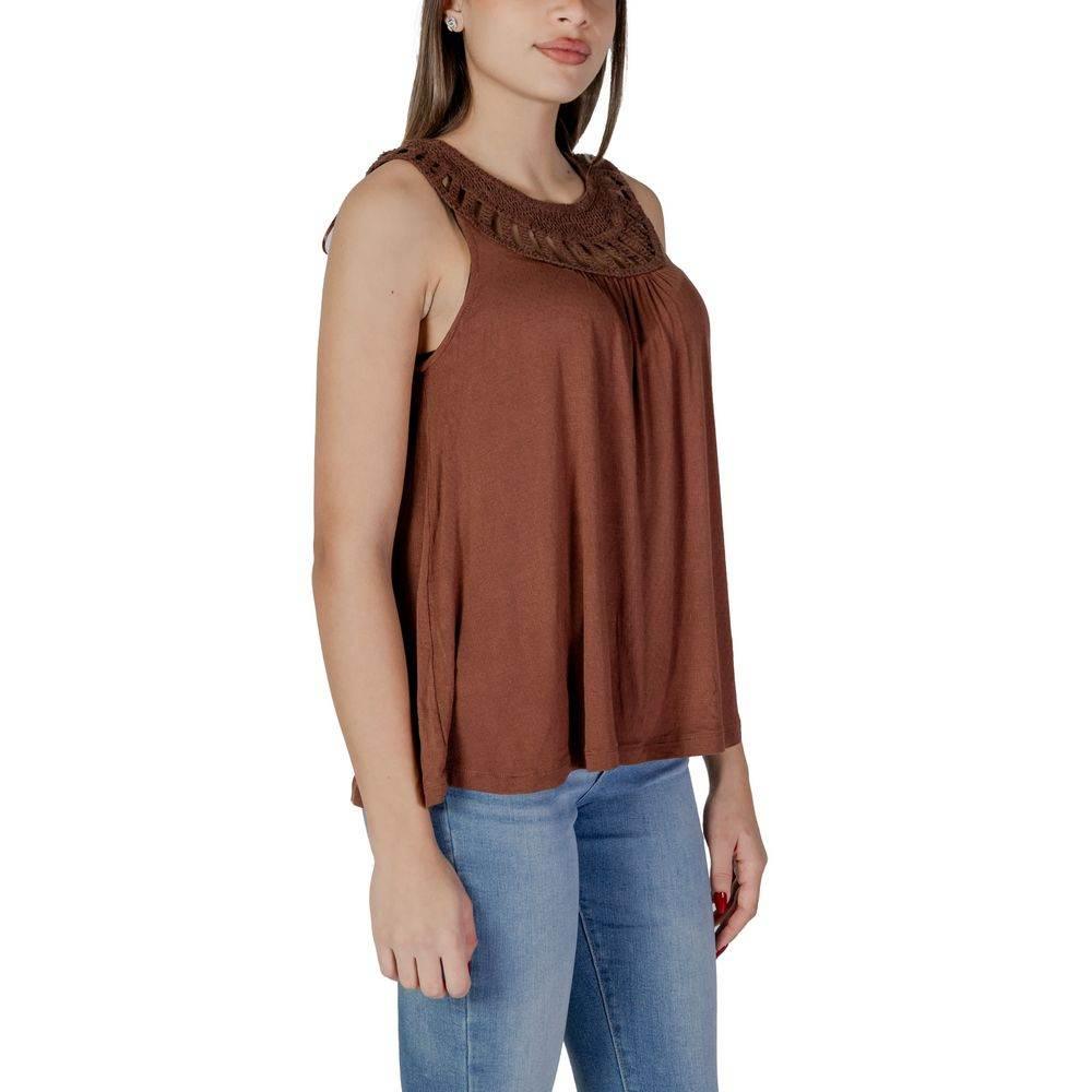 B.Young Brown Viscose Tops & T-Shirt - Hilstor