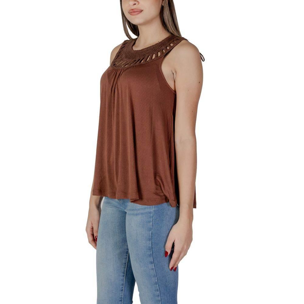 B.Young Brown Viscose Tops & T-Shirt - Hilstor