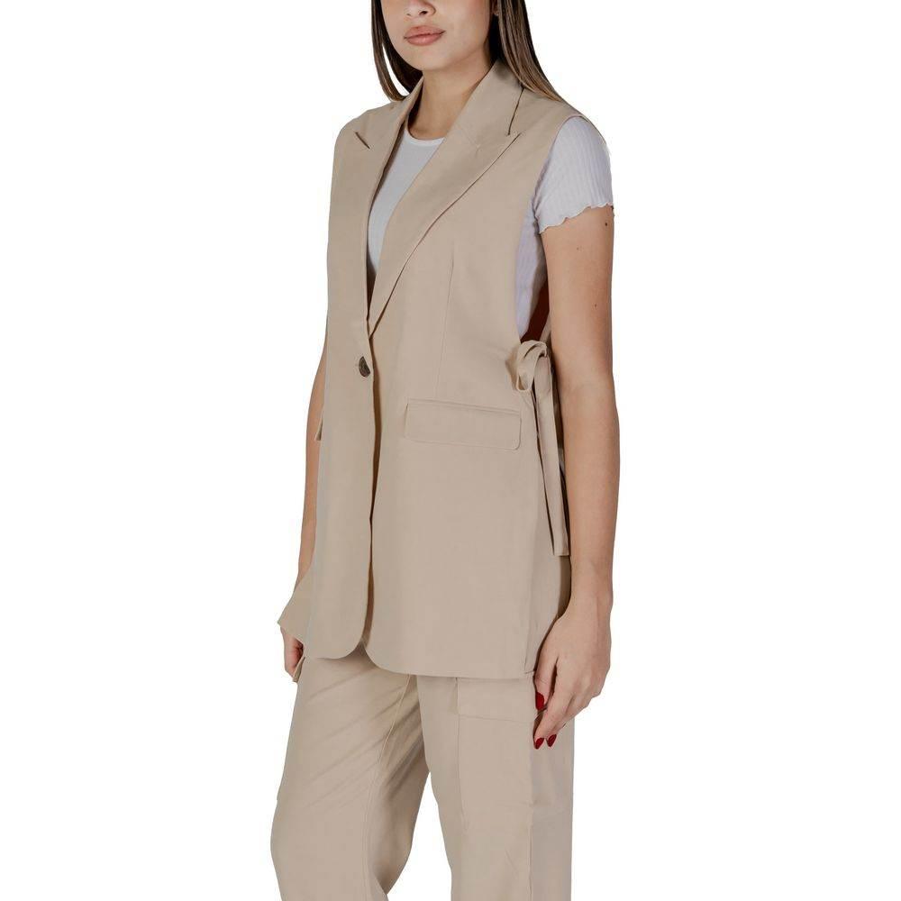 B.Young Beige Polyester Vest - Hilstor