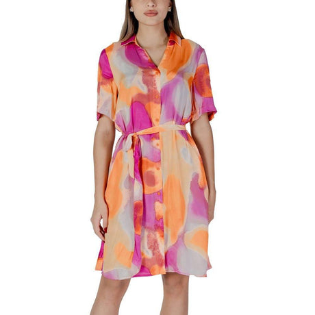B.Young Orange Cotton Dress - Hilstor