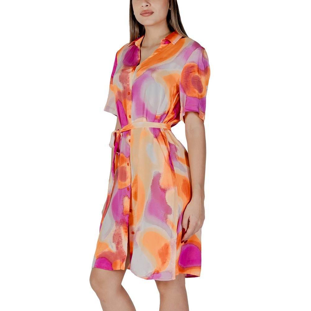 B.Young Orange Cotton Dress - Hilstor