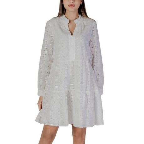 B.Young White Cotton Dress - Hilstor
