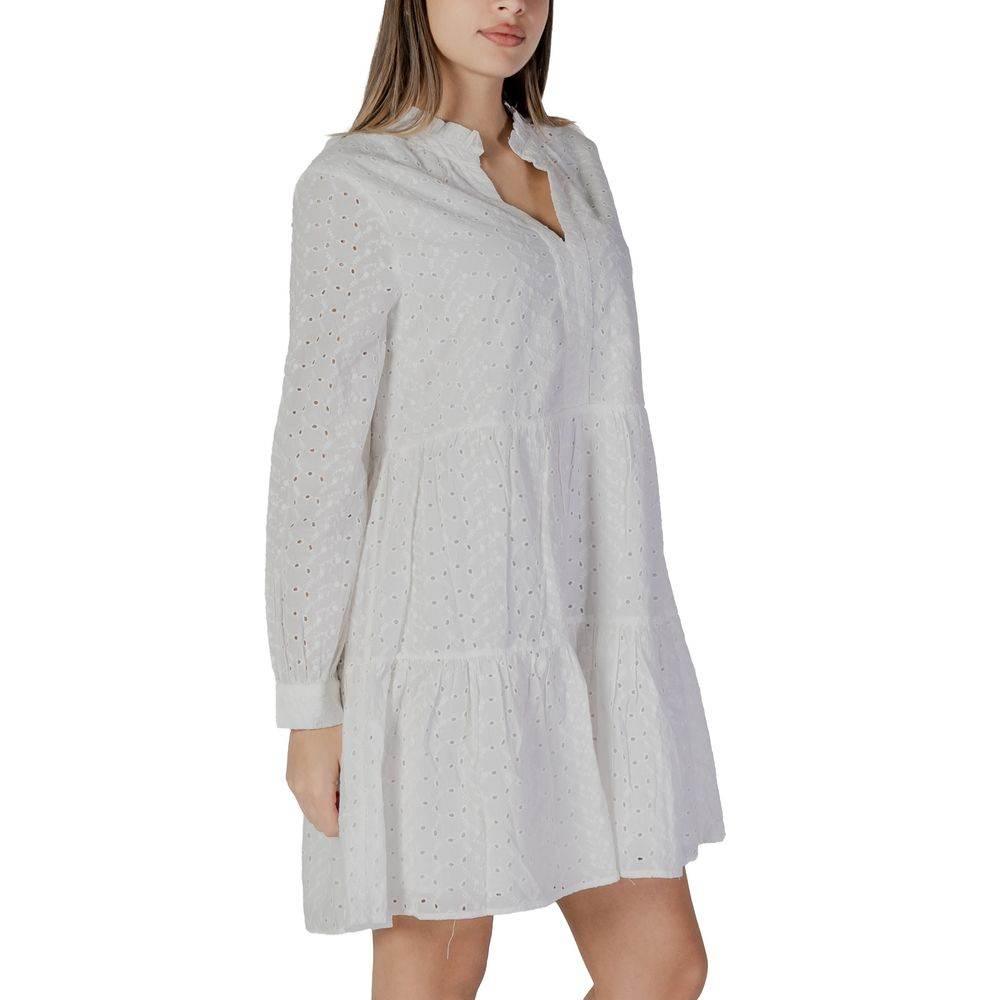 B.Young White Cotton Dress - Hilstor