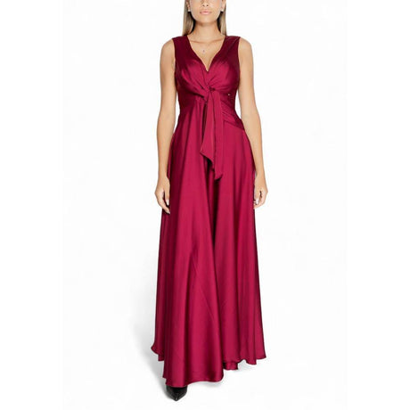 Rinascimento Bordeaux Polyester Dress - Hilstor