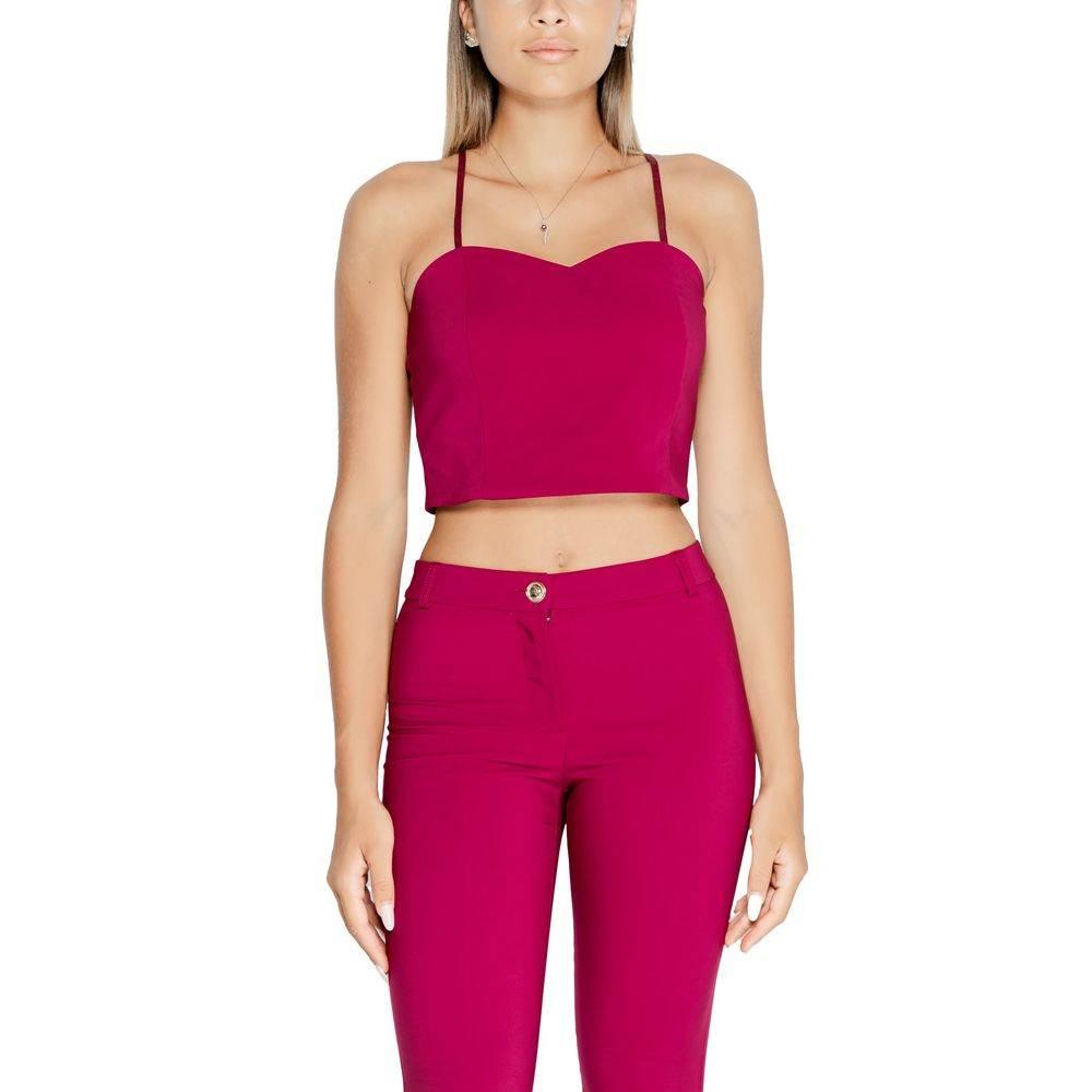 Rinascimento Bordeaux Polyester Tops & T-Shirt - Hilstor