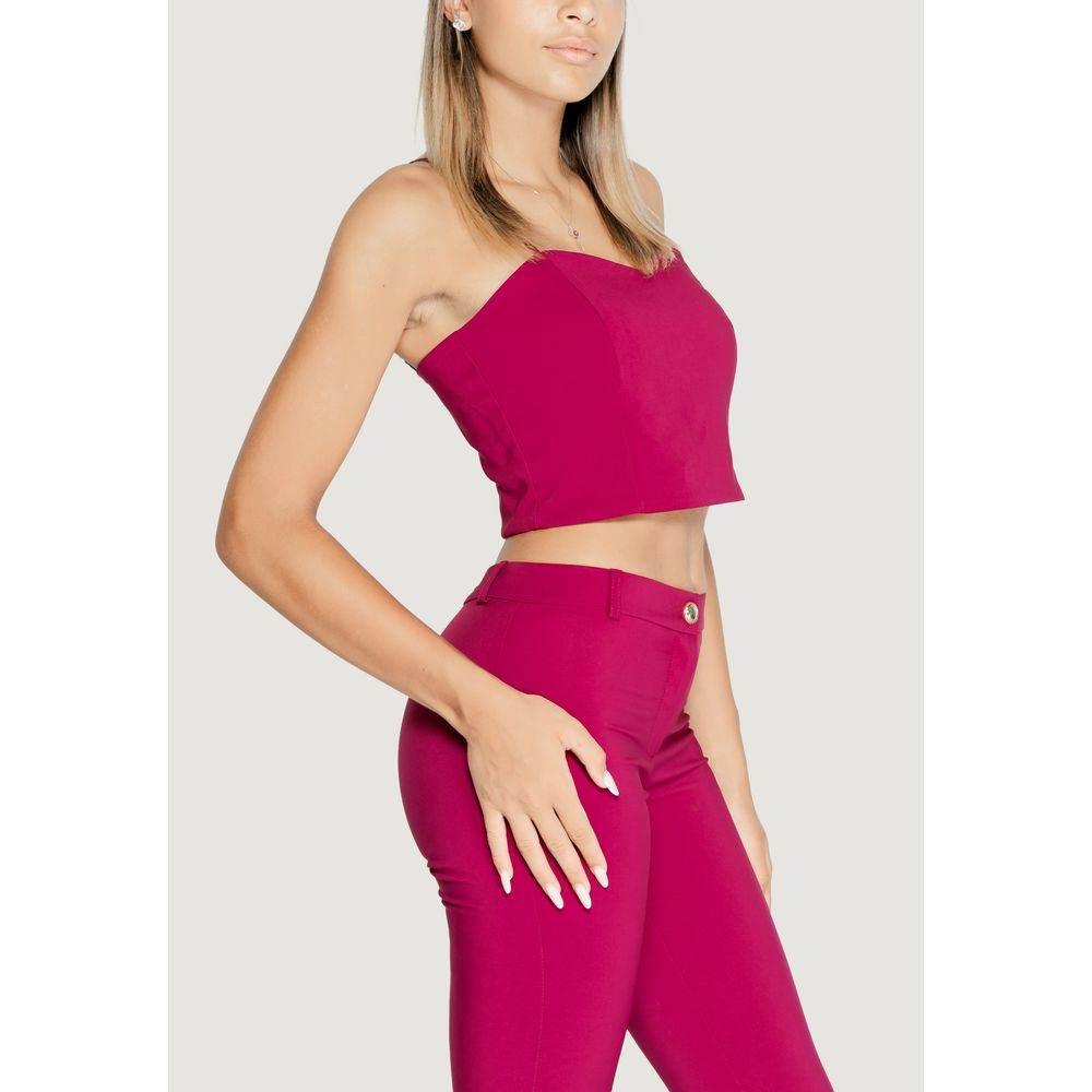 Rinascimento Bordeaux Polyester Tops & T-Shirt - Hilstor