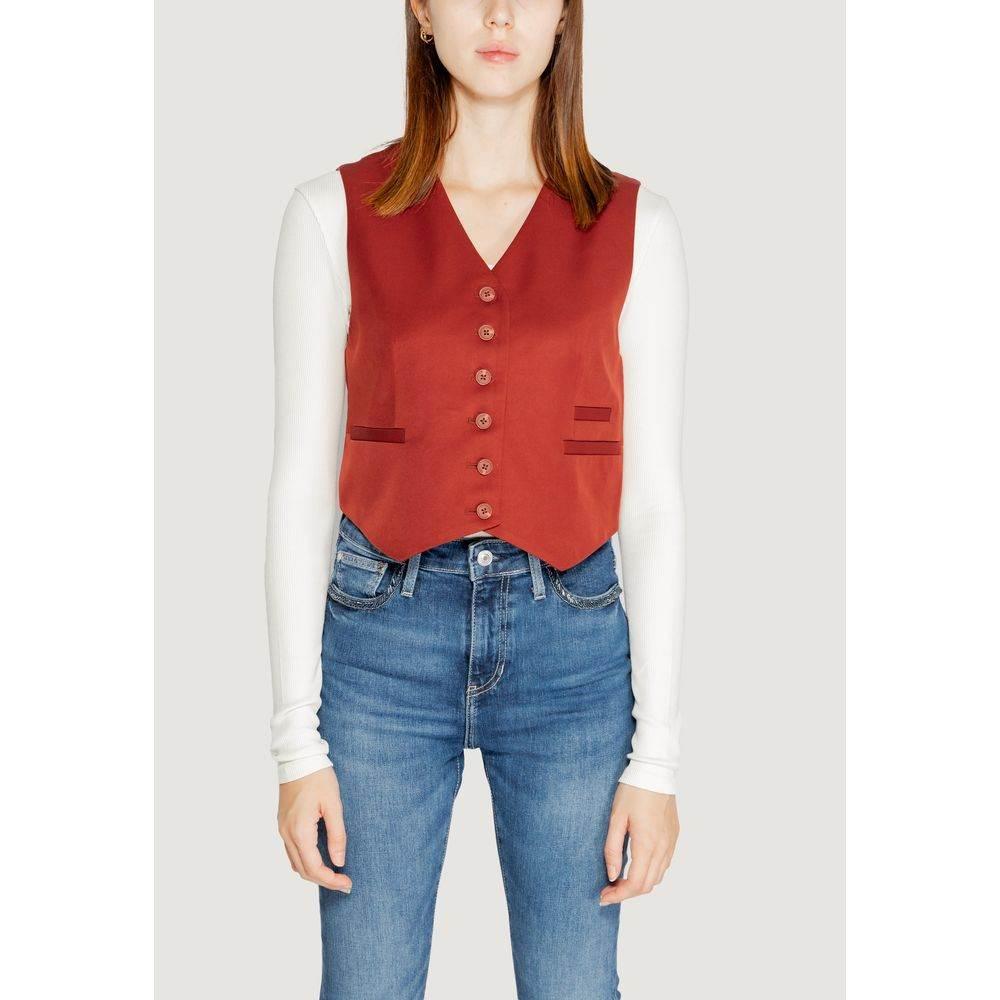 Vero Moda Red Polyester Vest - Hilstor