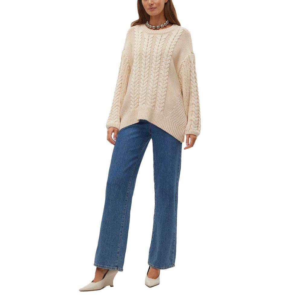 Vero Moda Beige Cotton Sweater - Hilstor