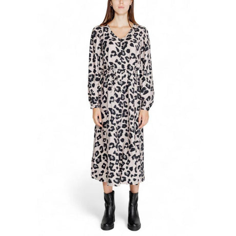 Jacqueline De Yong Gray Viscose Dress - Hilstor