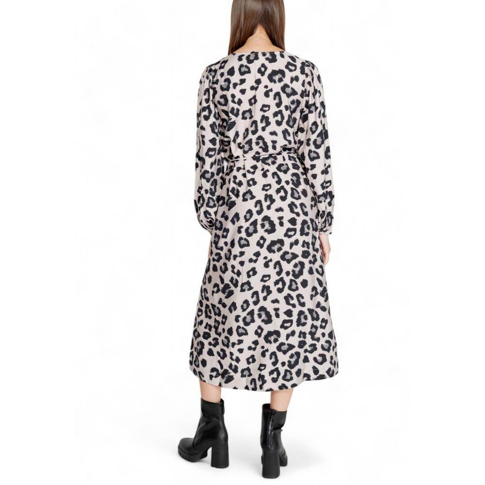 Jacqueline De Yong Gray Viscose Dress - Hilstor