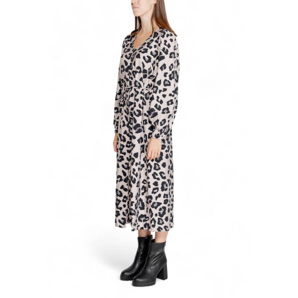 Jacqueline De Yong Gray Viscose Dress - Hilstor