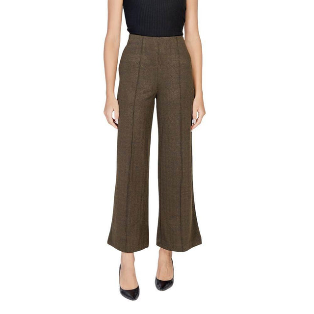 ICHI Green Polyester Jeans & Pant - Hilstor