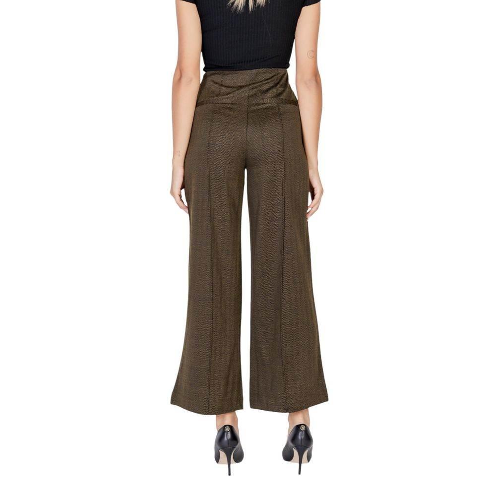 ICHI Green Polyester Jeans & Pant - Hilstor