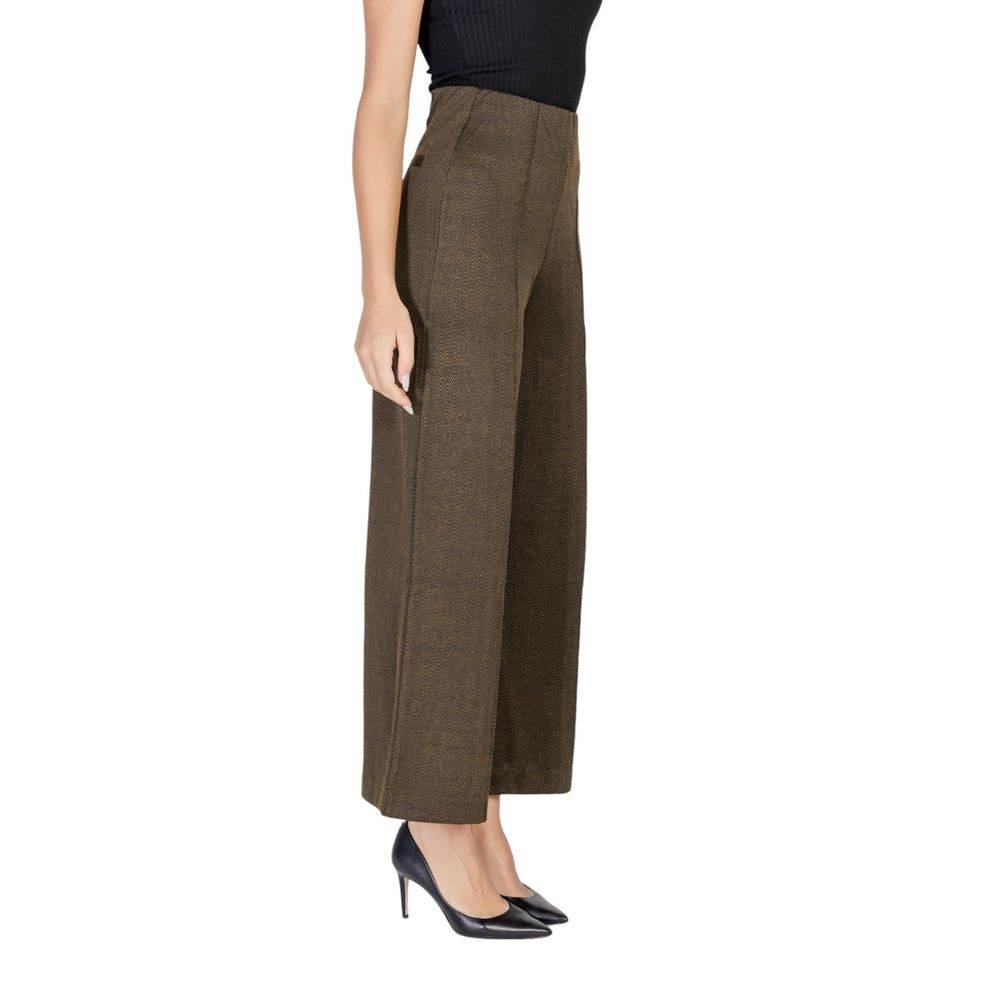 ICHI Green Polyester Jeans & Pant - Hilstor