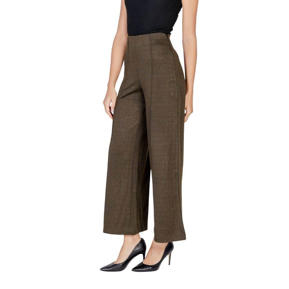 ICHI Green Polyester Jeans & Pant - Hilstor