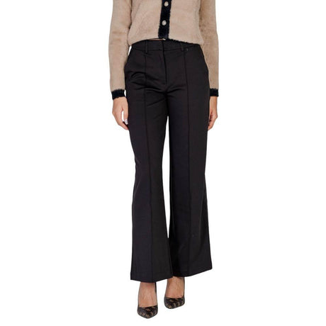 ICHI Black Polyester Pant - Hilstor