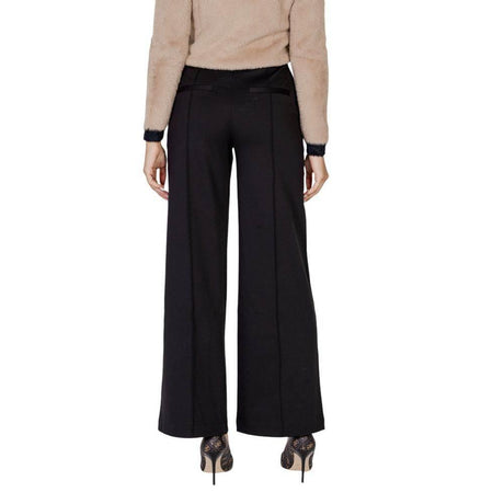 ICHI Black Polyester Pant - Hilstor