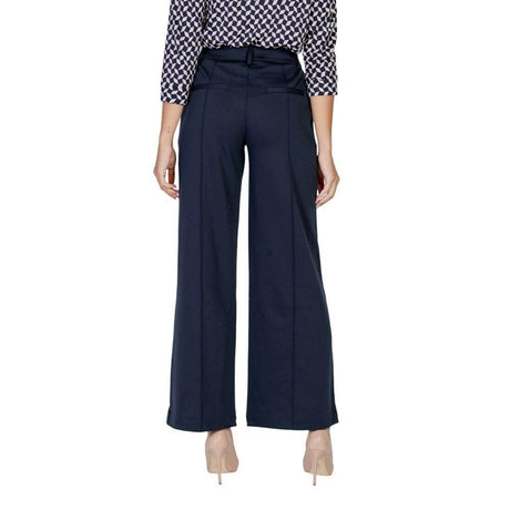 ICHI Blue Polyester Pant - Hilstor