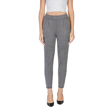 ICHI Black Polyester Skinny Pant - Hilstor