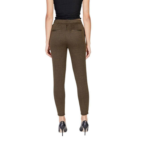 ICHI Green Polyester Skinny Pant - Hilstor
