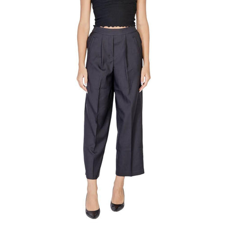 ICHI Black Polyester Pant - Hilstor