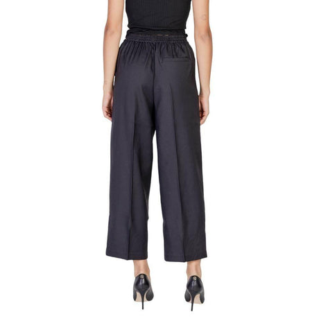 ICHI Black Polyester Pant - Hilstor
