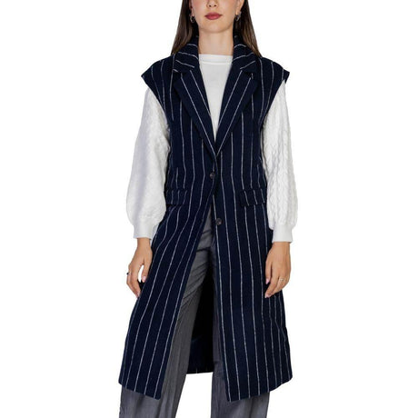 ICHI Blue Polyester Jackets & Coat - Hilstor