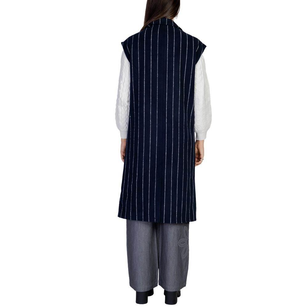 ICHI Blue Polyester Jackets & Coat - Hilstor