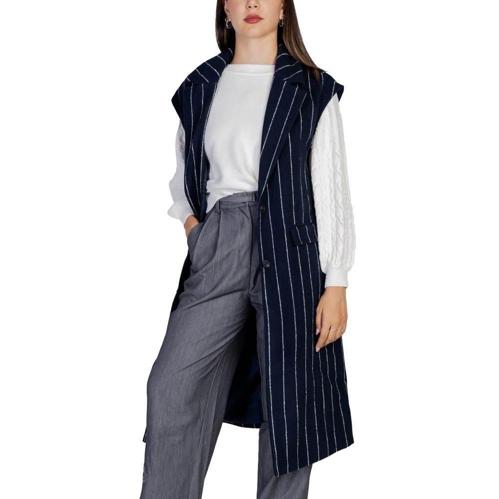 ICHI Blue Polyester Jackets & Coat - Hilstor