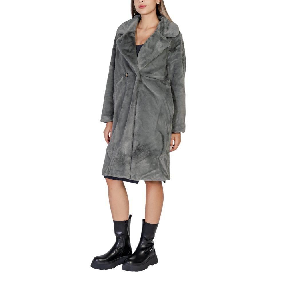 ICHI Black Polyester Jackets & Coat - Hilstor
