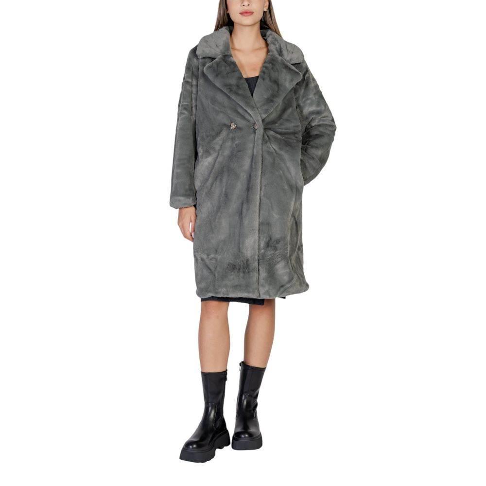 ICHI Black Polyester Jackets & Coat - Hilstor