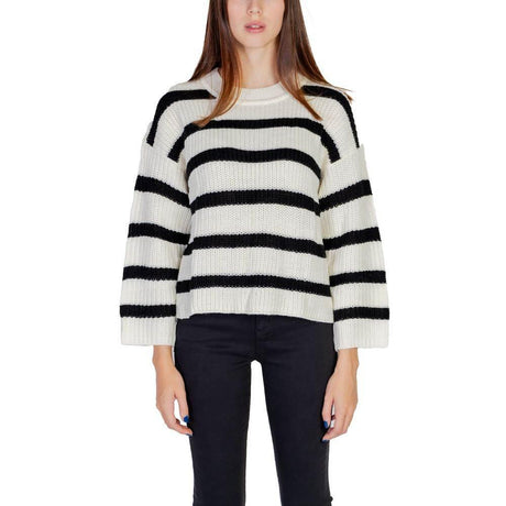 Jacqueline De Yong Cream Marabou Sweater - Hilstor
