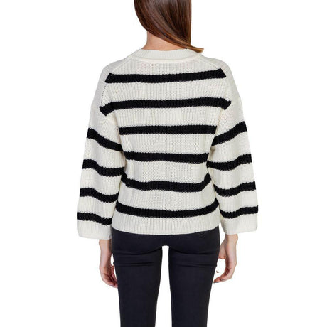 Jacqueline De Yong Cream Marabou Sweater - Hilstor