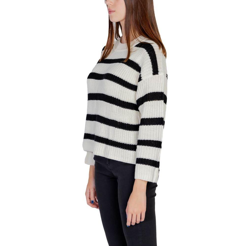 Jacqueline De Yong Cream Marabou Sweater - Hilstor