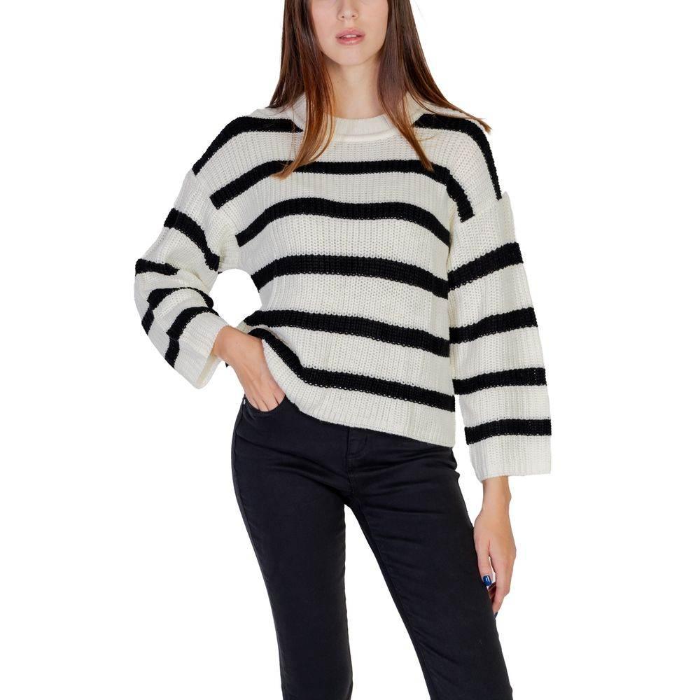 Jacqueline De Yong Cream Marabou Sweater - Hilstor
