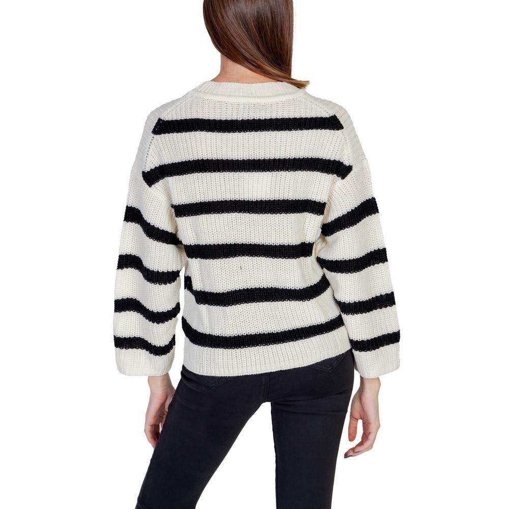 Jacqueline De Yong Cream Marabou Sweater - Hilstor