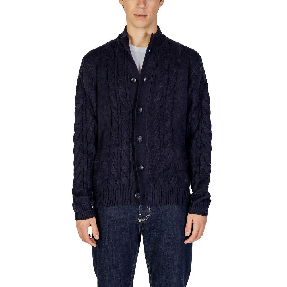Hamaki-Ho Blue Acrylic Cardigan - Hilstor