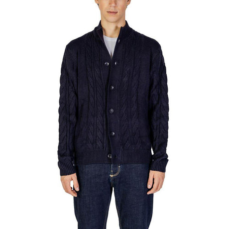 Hamaki-Ho Blue Acrylic Cardigan - Hilstor