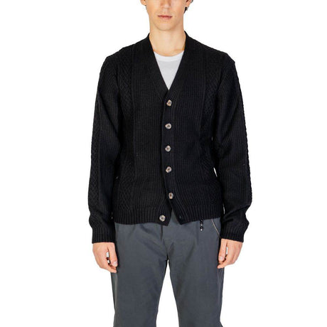 Hamaki-Ho Black Polyester Cardigan - Hilstor