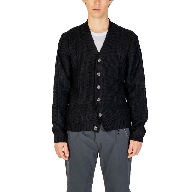Hamaki-Ho Black Polyester Cardigan - Hilstor