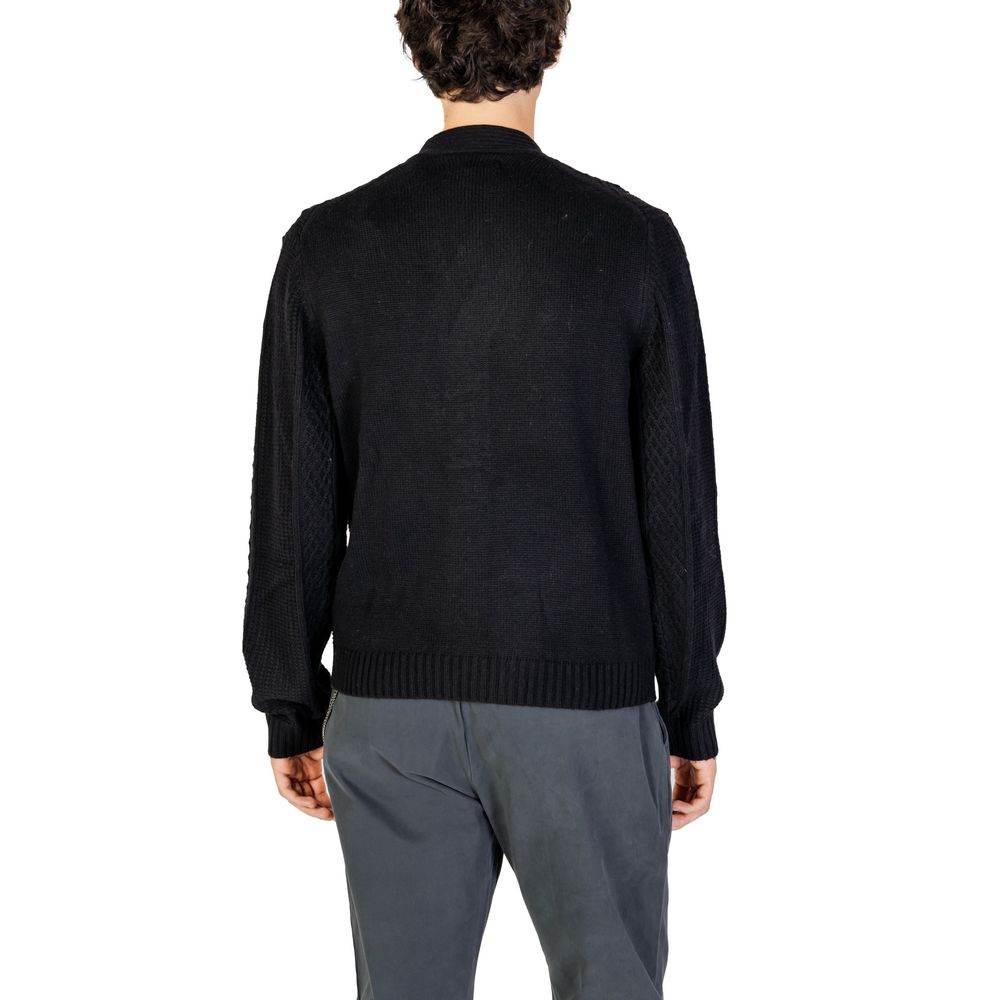 Hamaki-Ho Black Polyester Cardigan - Hilstor