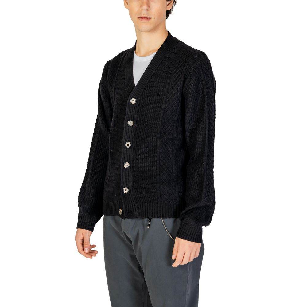 Hamaki-Ho Black Polyester Cardigan - Hilstor