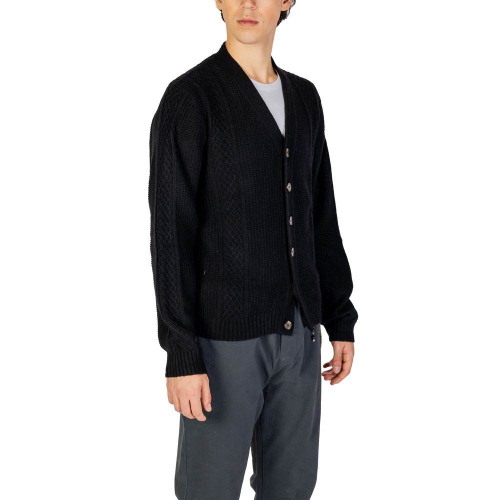 Hamaki-Ho Black Polyester Cardigan - Hilstor